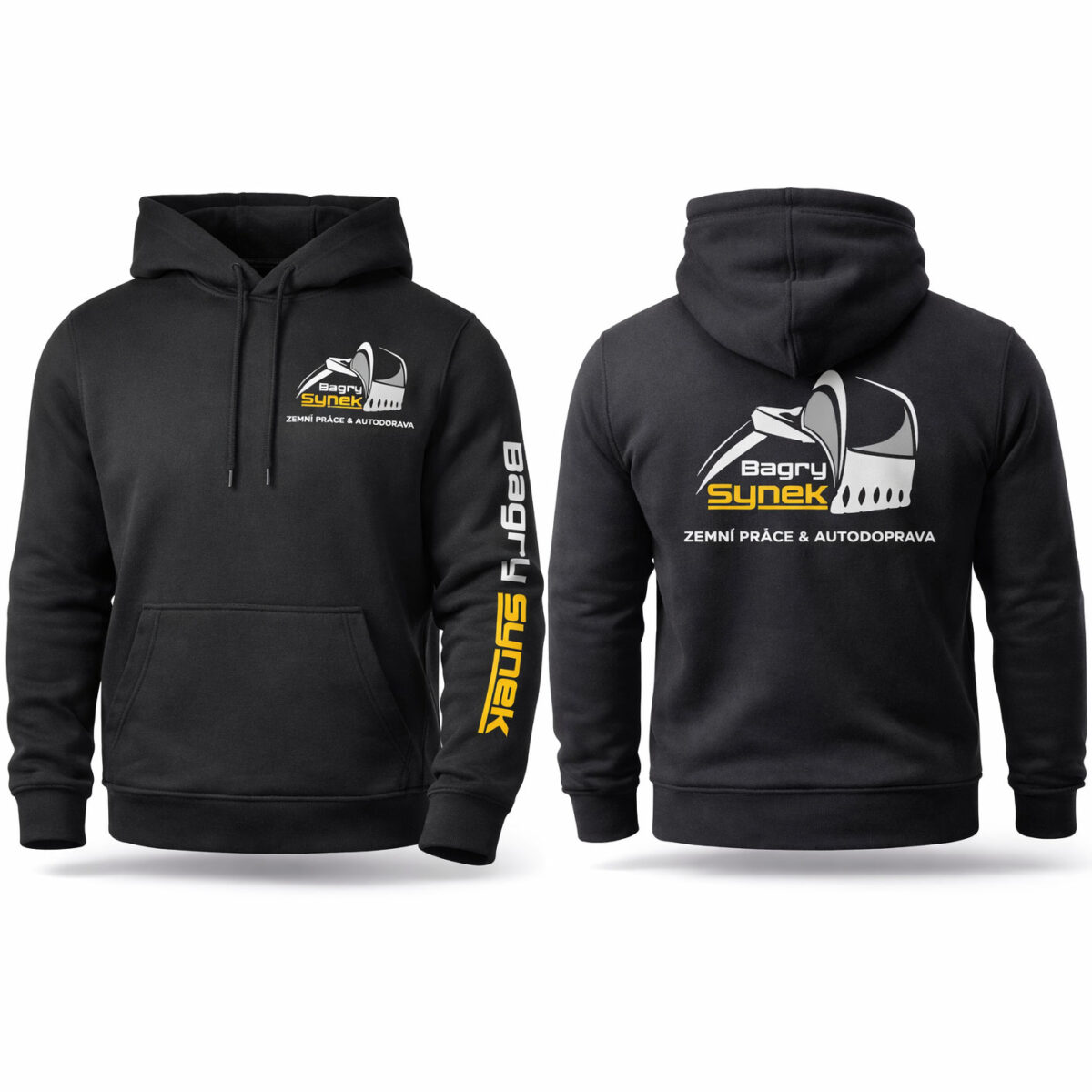 Kvalitní pracovní bunda Strauss a mikina Canis s odolným DTF potiskem. Ideální pro firmy, řemeslníky i reklamní textil. Zakázkový potisk loga.